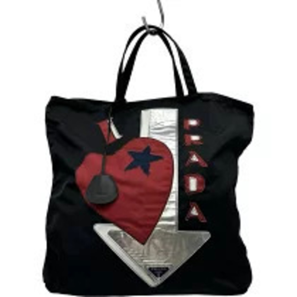 Prada patchwork tote bag black